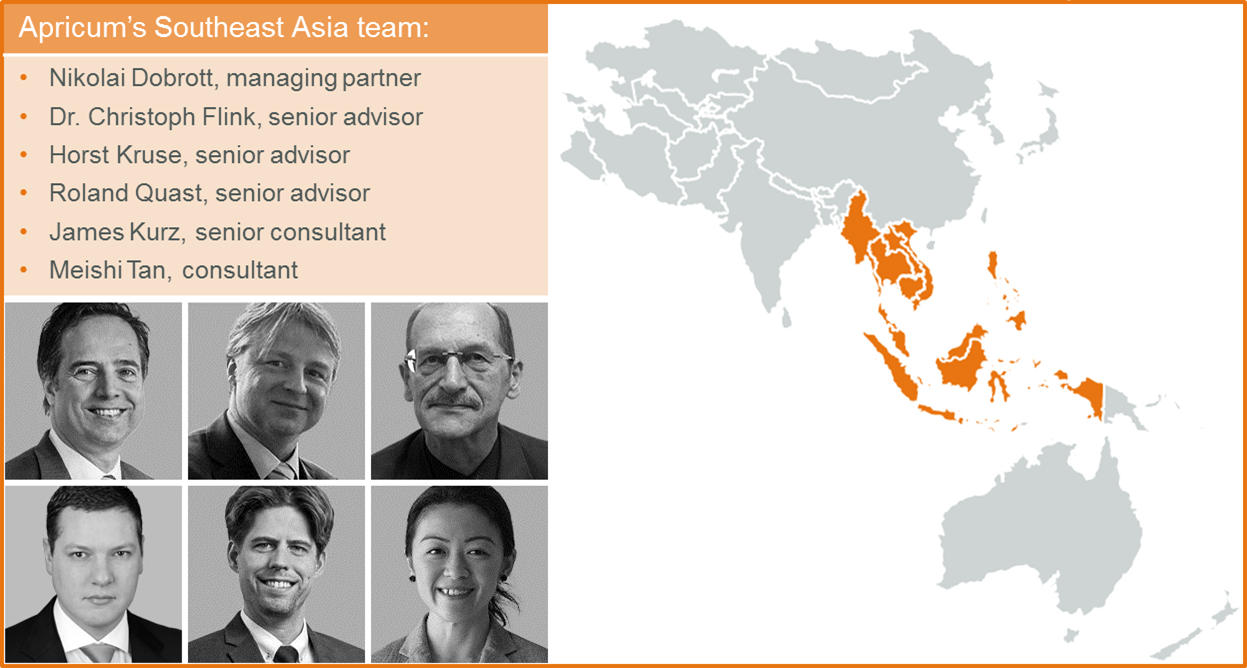 Apricum's team of experts for Southeast Asia