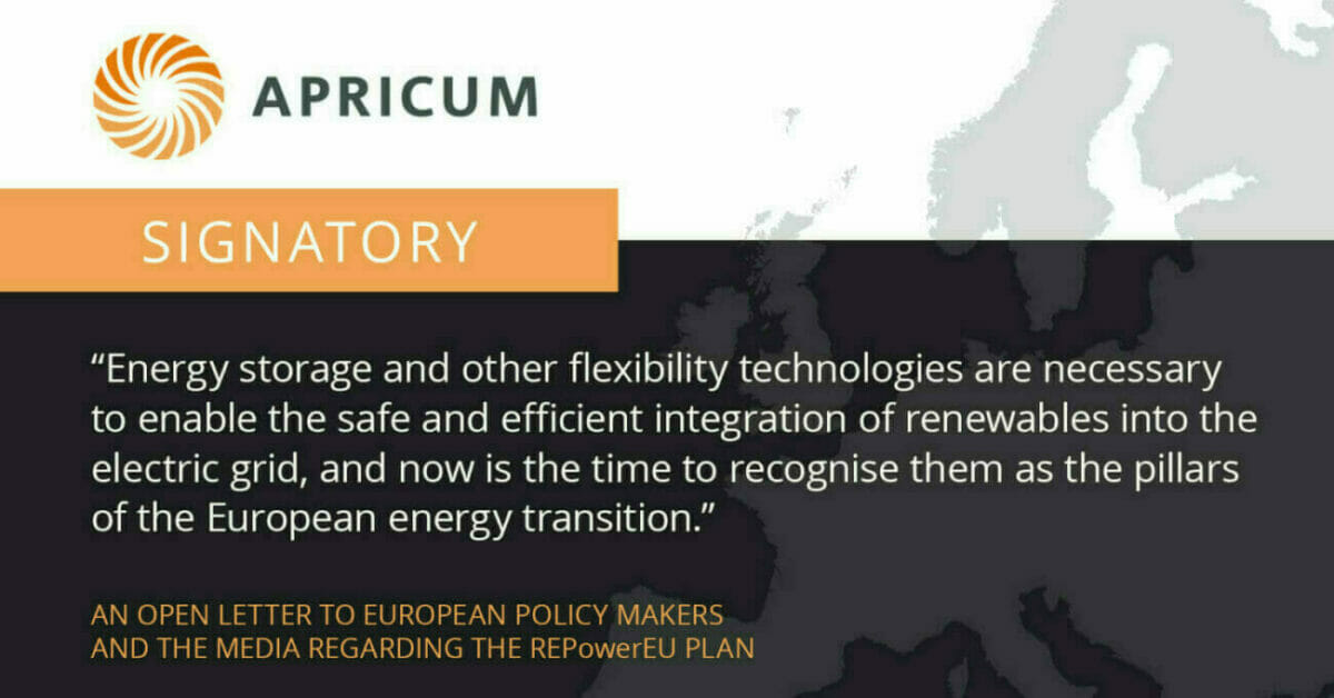 Apricum signs open letter to EU Commission urging an accelerated energy storage rollout