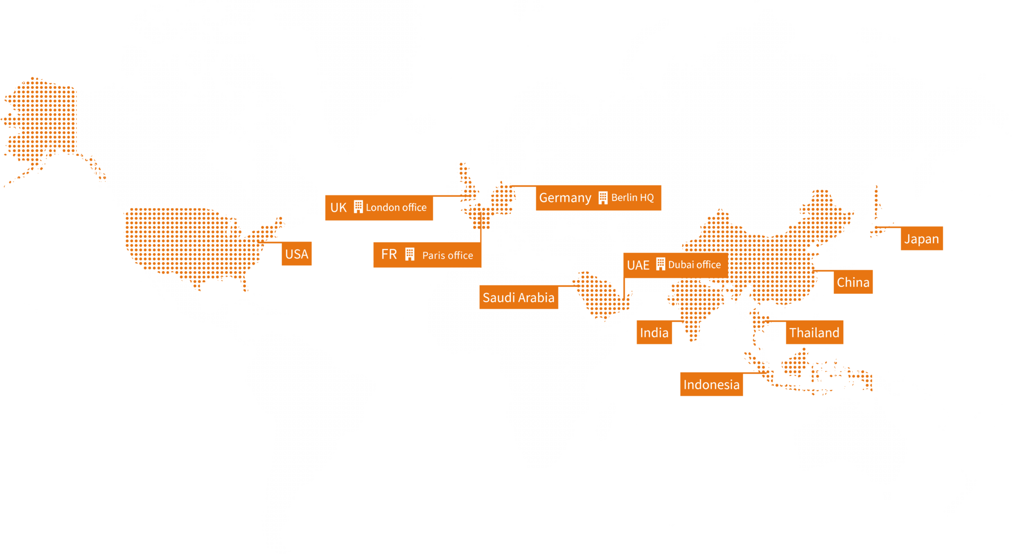 World map showing Apricum's offices and local network