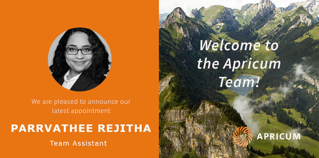 Apricum welcomes its new team assistant Parrvathee Rejitha