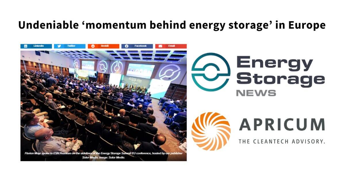 Energy Storage News: Undeniable momentum behind energy storage in Europe